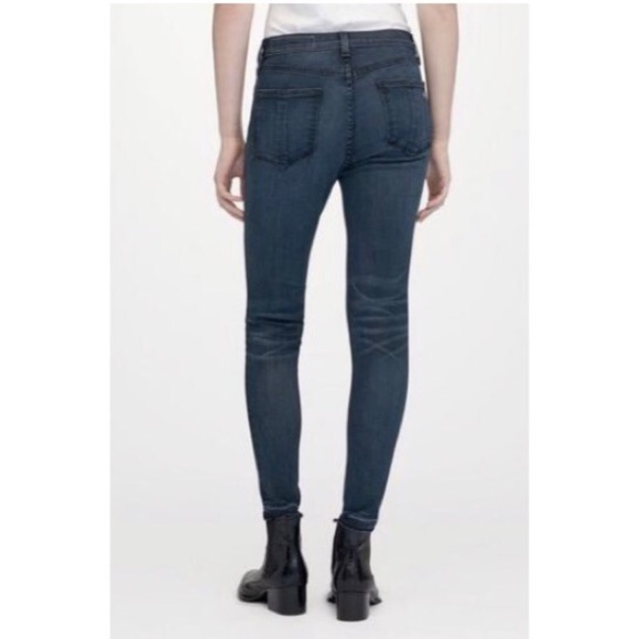 RAG & BONE Women’s High Rise Ankle Skinny Alembic Blue Raw Hem Jeans EUC Size 25 - Picture 3 of 10